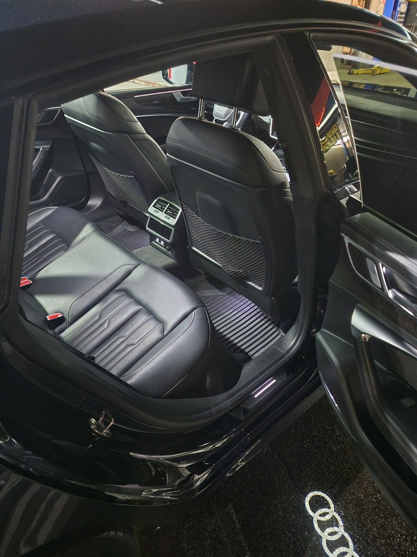 Audi A7 rear leather seats after detail